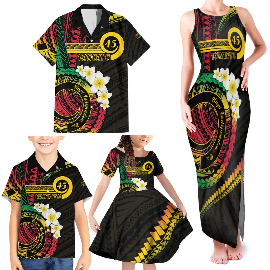 Vanuatu Independence Day Family Matching Tank Maxi Dress and Hawaiian Shirt Yumi 45th Hapi Indipendens Dei LT01