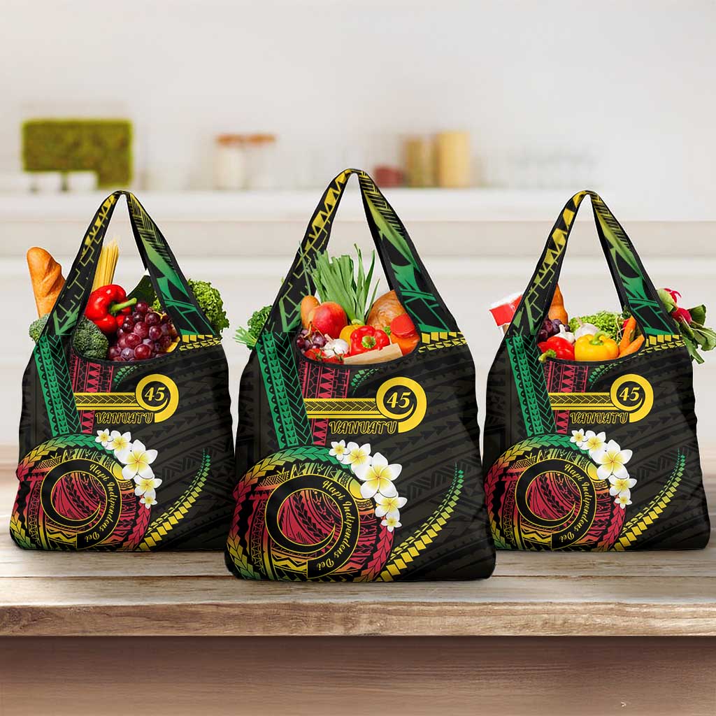 Vanuatu Independence Day Grocery Bag Yumi 45th Hapi Indipendens Dei LT01