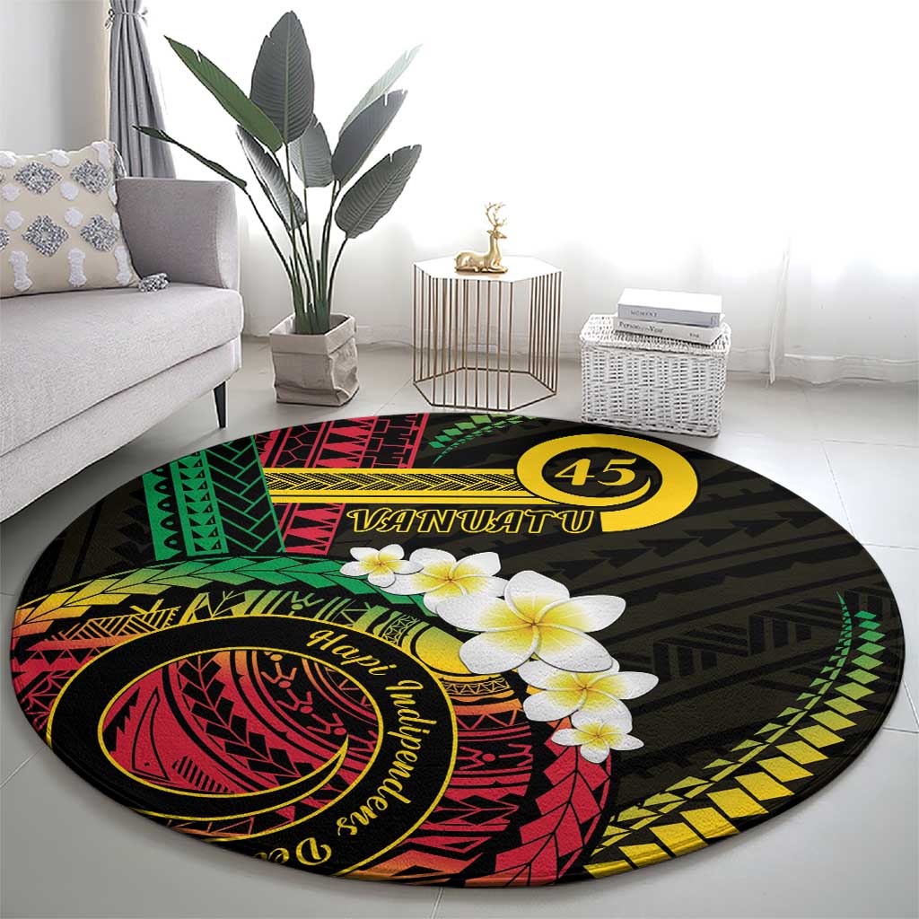 Vanuatu Independence Day Round Carpet Yumi 45th Hapi Indipendens Dei LT01