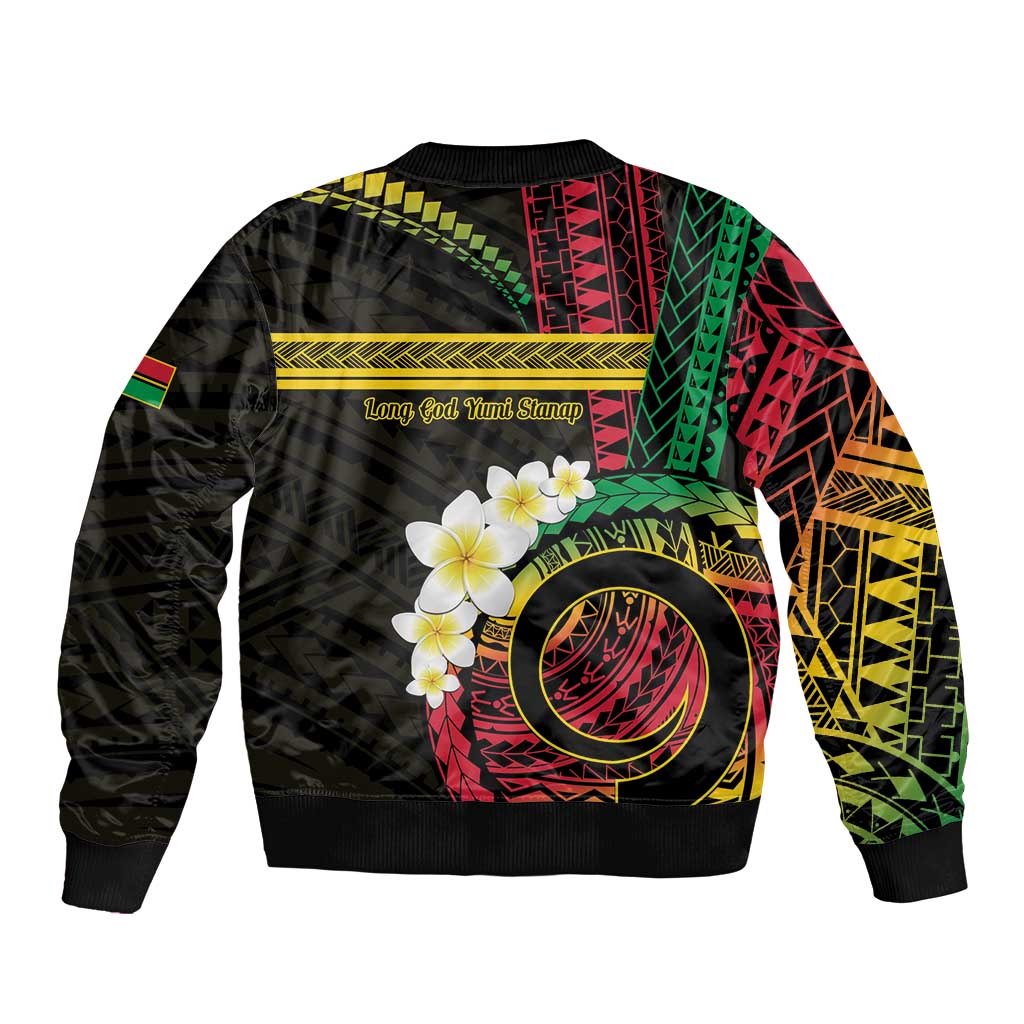 Vanuatu Independence Day Sleeve Zip Bomber Jacket Yumi 45th Hapi Indipendens Dei LT01