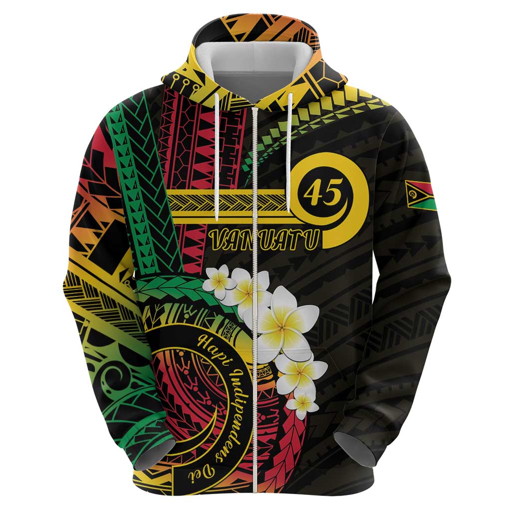Vanuatu Independence Day Zip Hoodie Yumi 45th Hapi Indipendens Dei LT01