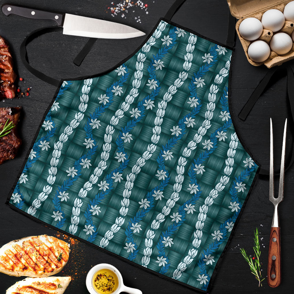 Pikake Maile Tiare Lei Apron Polu Lauhala Pattern
