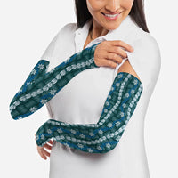 Pikake Maile Tiare Lei Arm Sleeves Polu Lauhala Pattern