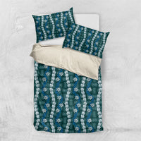 Pikake Maile Tiare Lei Bedding Set Polu Lauhala Pattern