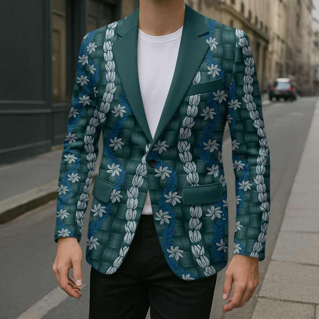 Pikake Maile Tiare Lei Blazer Polu Lauhala Pattern