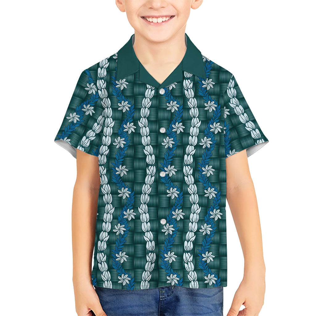 Pikake Maile Tiare Lei Family Matching Puletasi and Hawaiian Shirt Polu Lauhala Pattern
