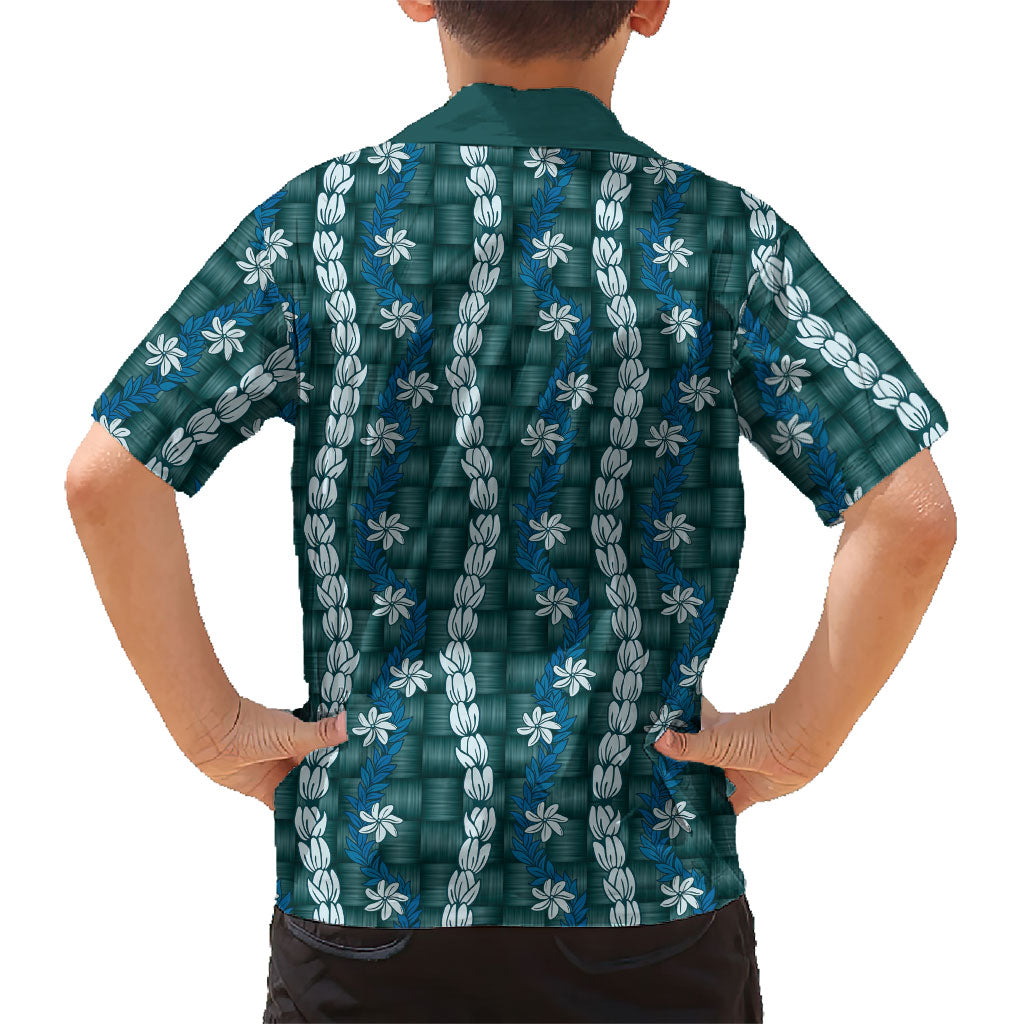 Pikake Maile Tiare Lei Family Matching Summer Maxi Dress and Hawaiian Shirt Polu Lauhala Pattern