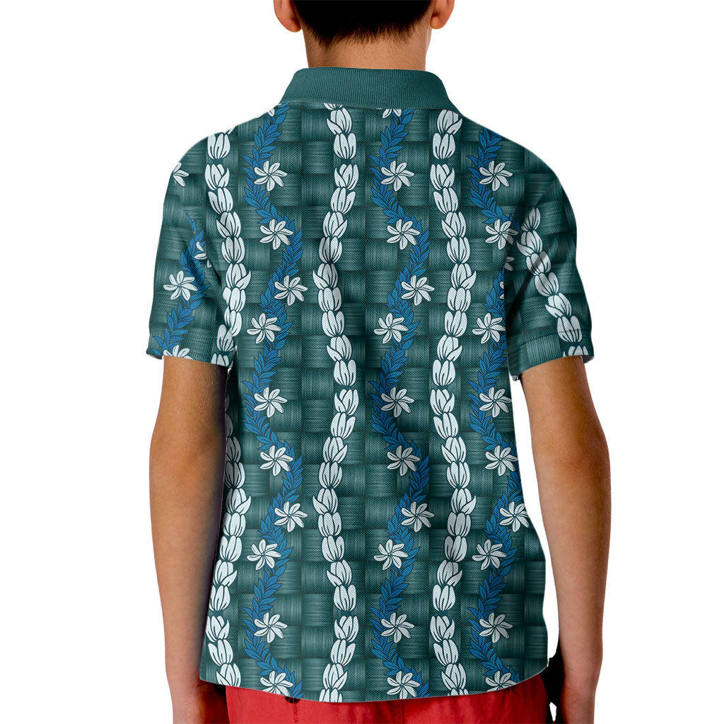 Pikake Maile Tiare Lei Kid Polo Shirt Polu Lauhala Pattern