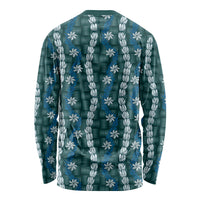 Pikake Maile Tiare Lei Long Sleeve Shirt Polu Lauhala Pattern