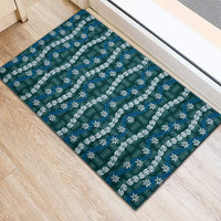 Pikake Maile Tiare Lei Rubber Doormat Polu Lauhala Pattern