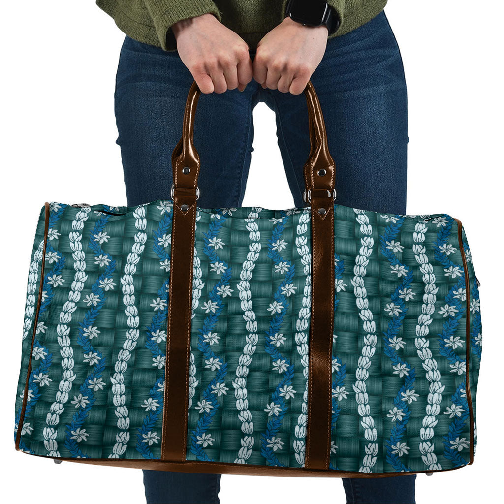 Pikake Maile Tiare Lei Travel Bag Polu Lauhala Pattern