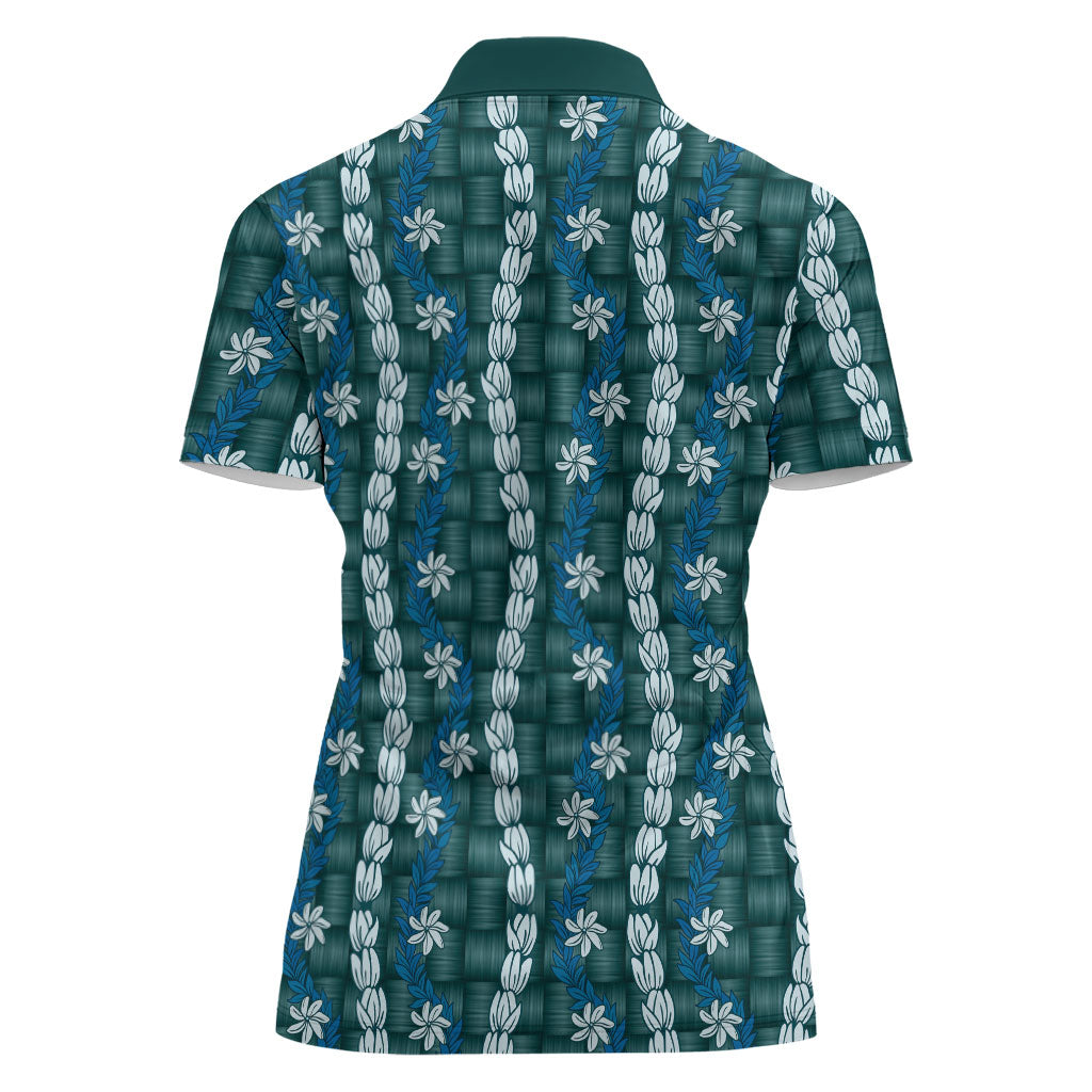 Pikake Maile Tiare Lei Women Polo Shirt Polu Lauhala Pattern