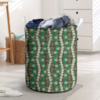 Pikake Maile Tiare Lei Laundry Basket Omaomao Lauhala Pattern