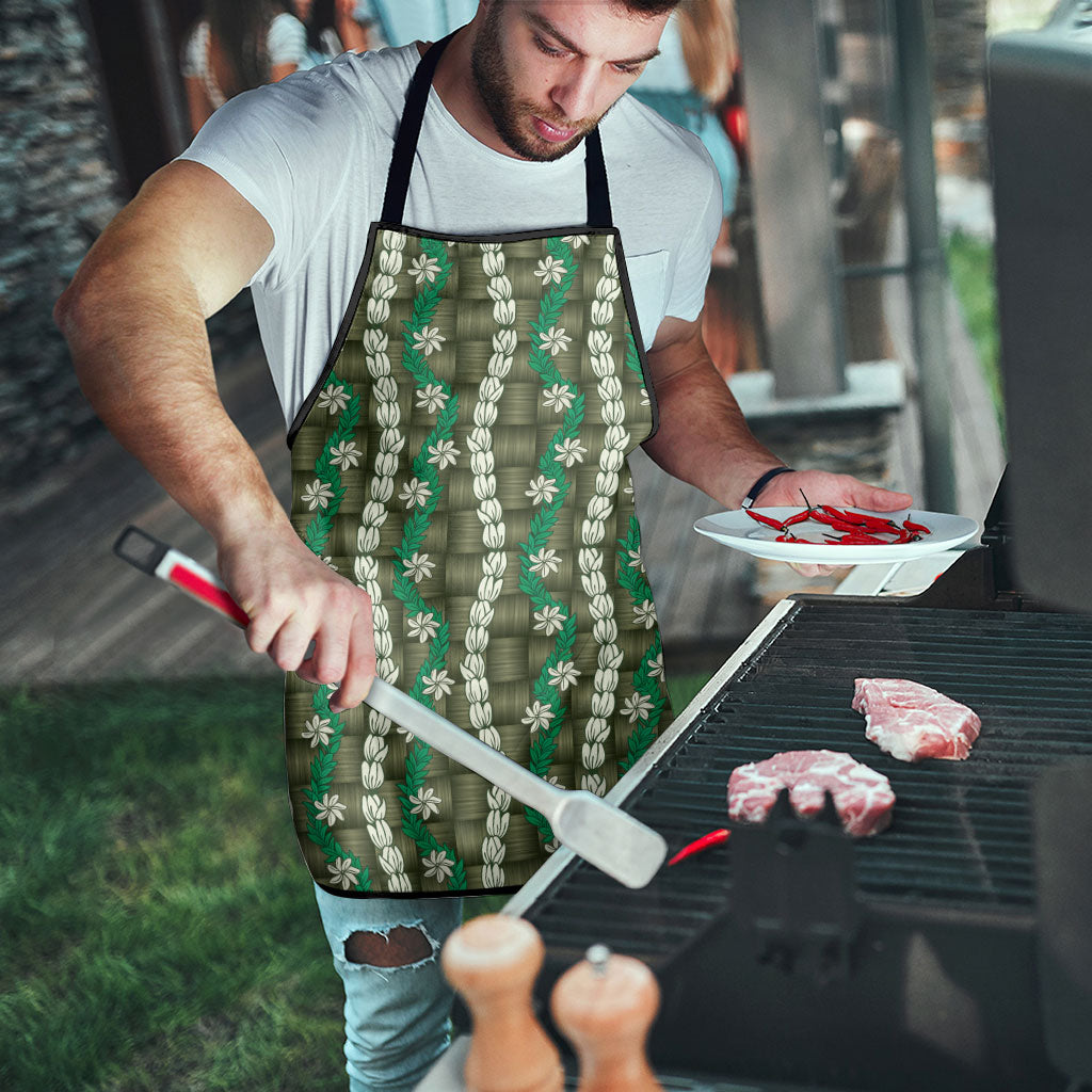 Pikake Maile Tiare Lei Apron Omaomao Lauhala Pattern