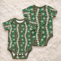 Pikake Maile Tiare Lei Baby Onesie Omaomao Lauhala Pattern LT01 - Polynesian Pride