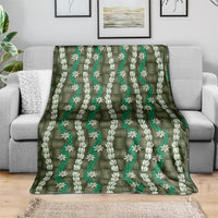 Pikake Maile Tiare Lei Blanket Omaomao Lauhala Pattern