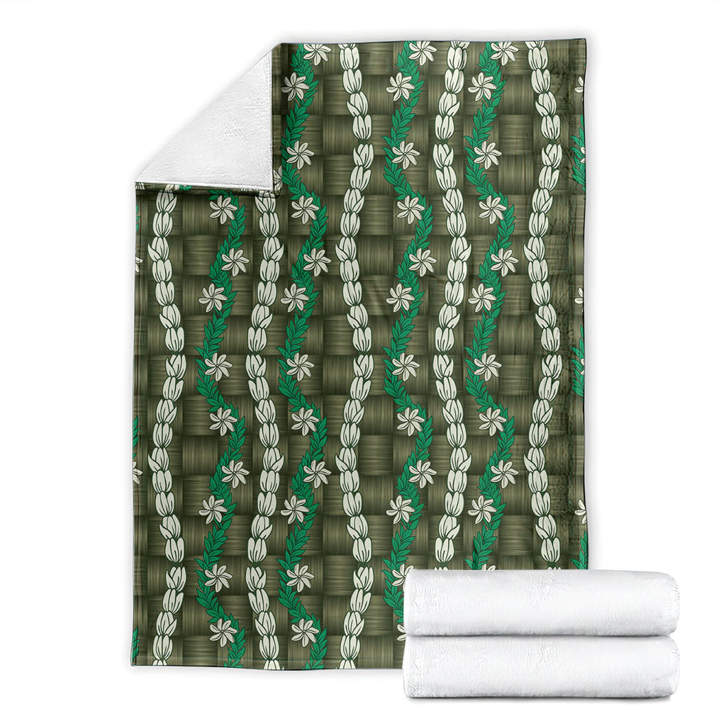Pikake Maile Tiare Lei Blanket Omaomao Lauhala Pattern