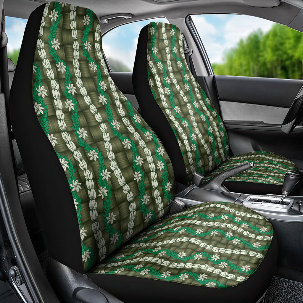 Pikake Maile Tiare Lei Car Seat Cover Omaomao Lauhala Pattern LT01 - Polynesian Pride