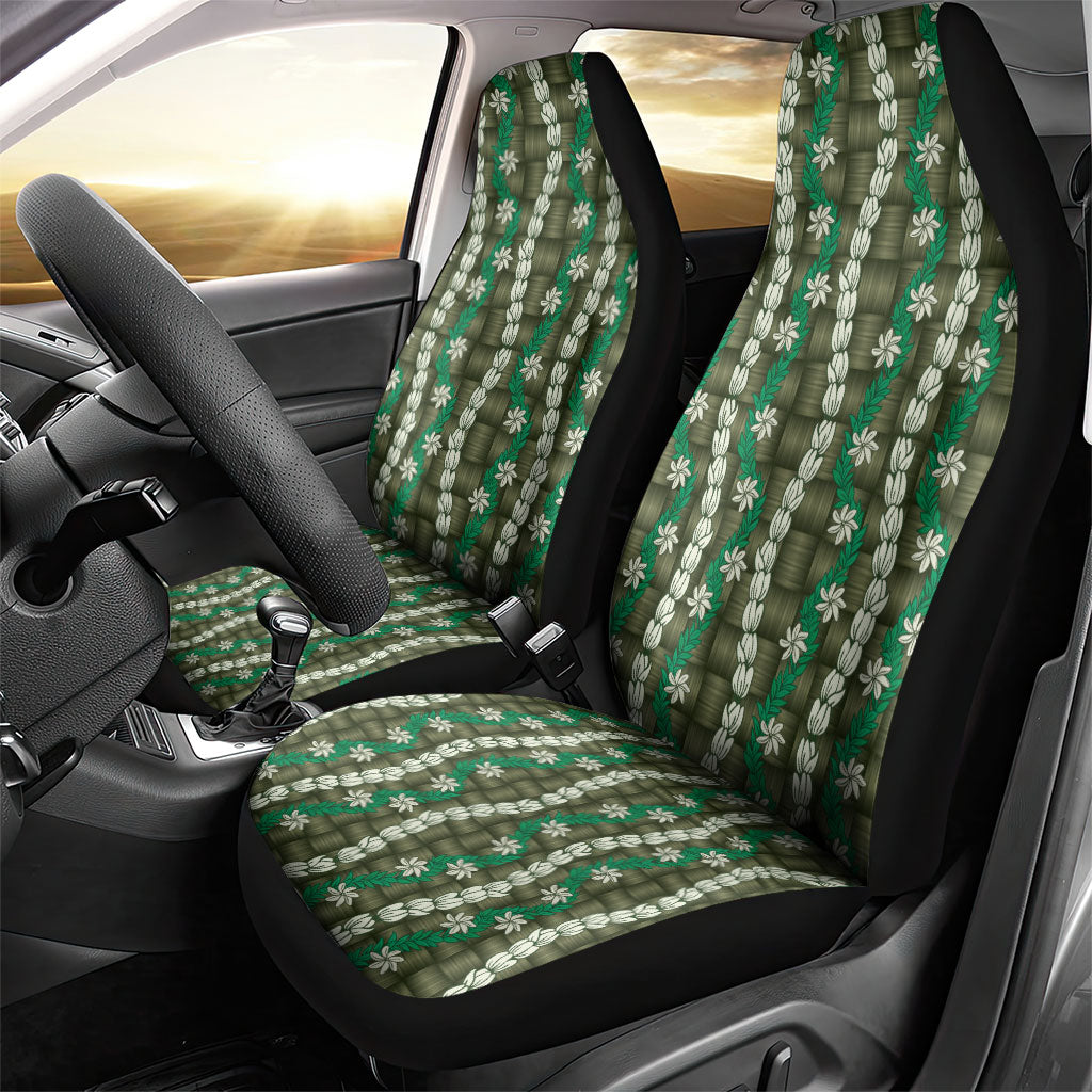 Pikake Maile Tiare Lei Car Seat Cover Omaomao Lauhala Pattern LT01 - Polynesian Pride