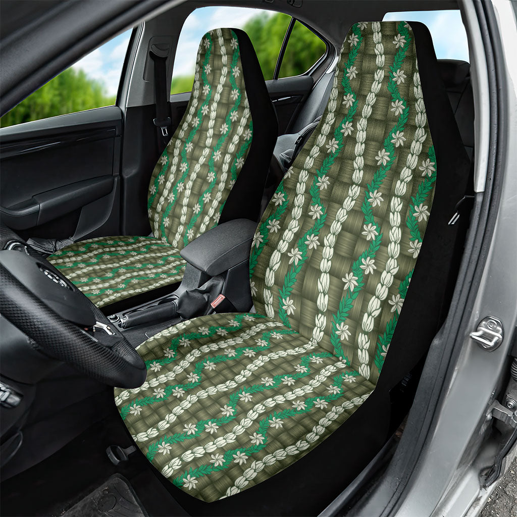 Pikake Maile Tiare Lei Car Seat Cover Omaomao Lauhala Pattern LT01 - Polynesian Pride