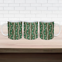Pikake Maile Tiare Lei Ceramic Mug Omaomao Lauhala Pattern