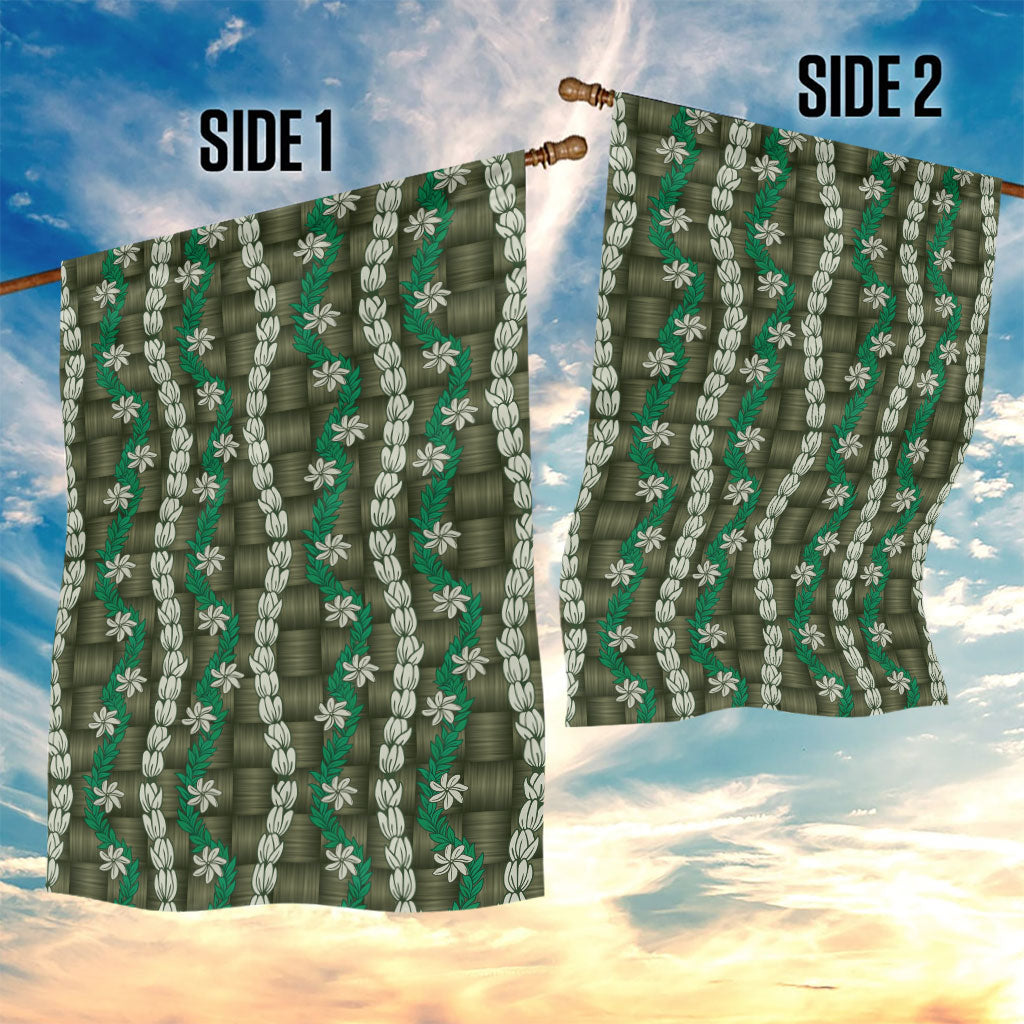 Pikake Maile Tiare Lei Garden Flag Omaomao Lauhala Pattern