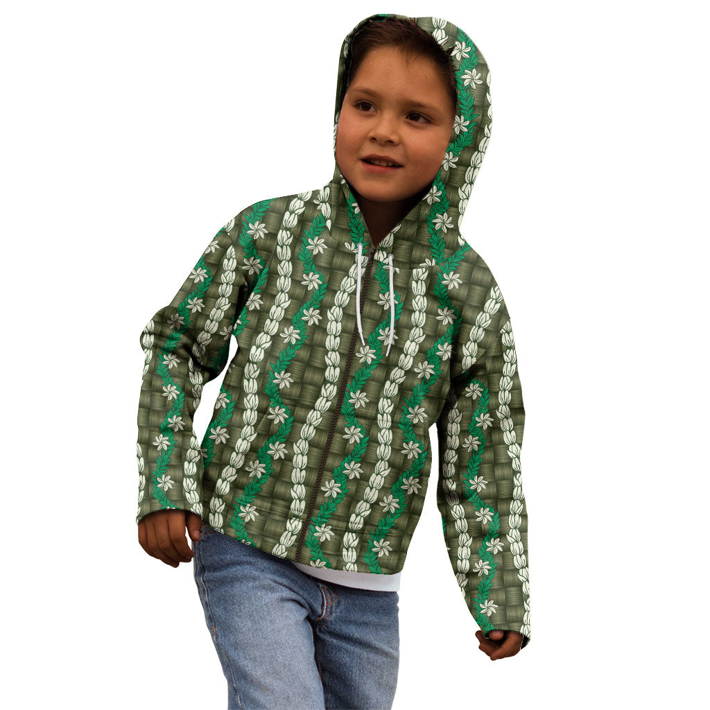 Pikake Maile Tiare Lei Kid Hoodie Omaomao Lauhala Pattern LT01 - Polynesian Pride