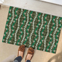 Pikake Maile Tiare Lei Rubber Doormat Omaomao Lauhala Pattern