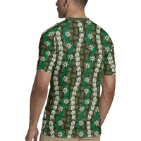 Pikake Maile Tiare Lei Rugby Jersey Omaomao Lauhala Pattern