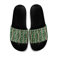 Pikake Maile Tiare Lei Slide Sandals Omaomao Lauhala Pattern