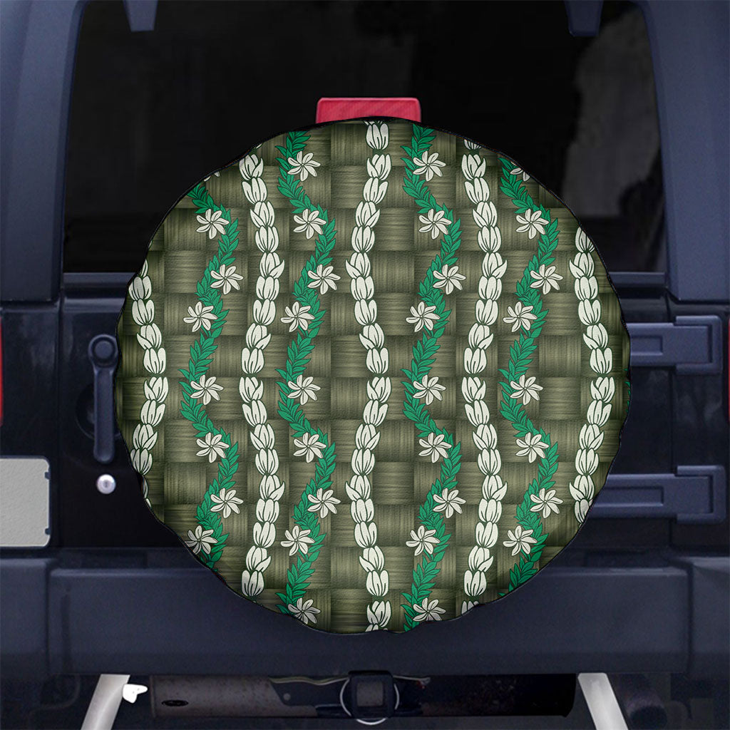 Pikake Maile Tiare Lei Spare Tire Cover Omaomao Lauhala Pattern