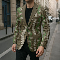 Pikake Maile Tiare Lei Blazer Natural Lauhala Pattern