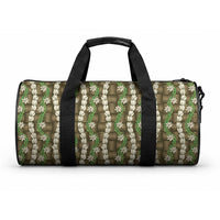 Pikake Maile Tiare Lei Duffle Bag Natural Lauhala Pattern LT01 One size Brown - Polynesian Pride