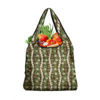 Pikake Maile Tiare Lei Grocery Bag Natural Lauhala Pattern