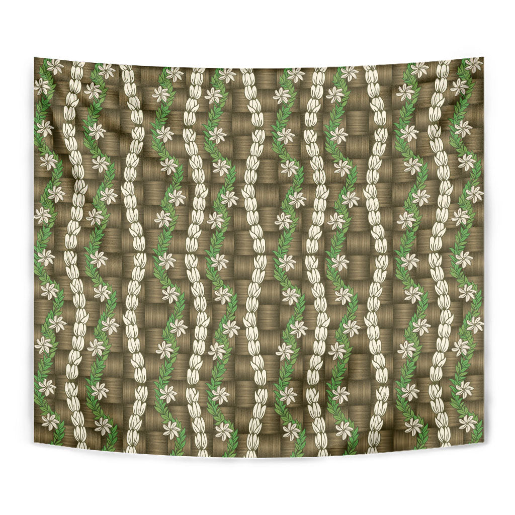 Pikake Maile Tiare Lei Tapestry Natural Lauhala Pattern