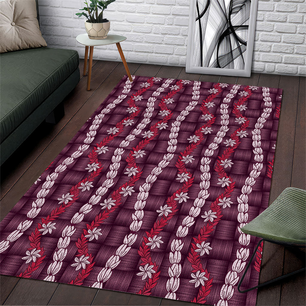 Pikake Maile Tiare Lei Area Rug Akala Lauhala Pattern