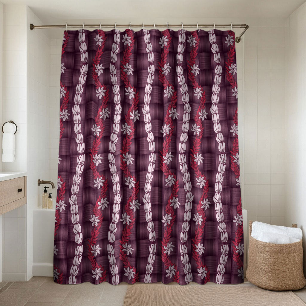 Pikake Maile Tiare Lei Bathroom Set Akala Lauhala Pattern