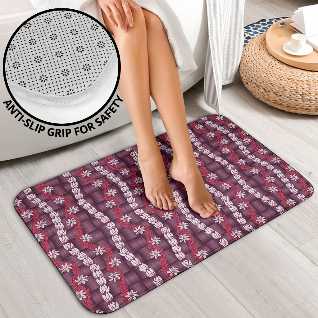 Pikake Maile Tiare Lei Bathroom Set Akala Lauhala Pattern