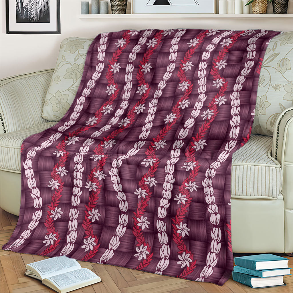 Pikake Maile Tiare Lei Blanket Akala Lauhala Pattern