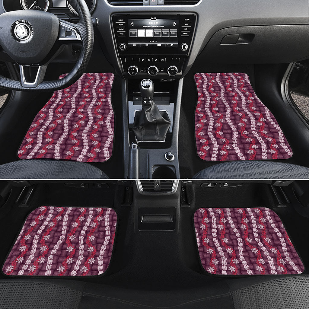 Pikake Maile Tiare Lei Car Mats Akala Lauhala Pattern