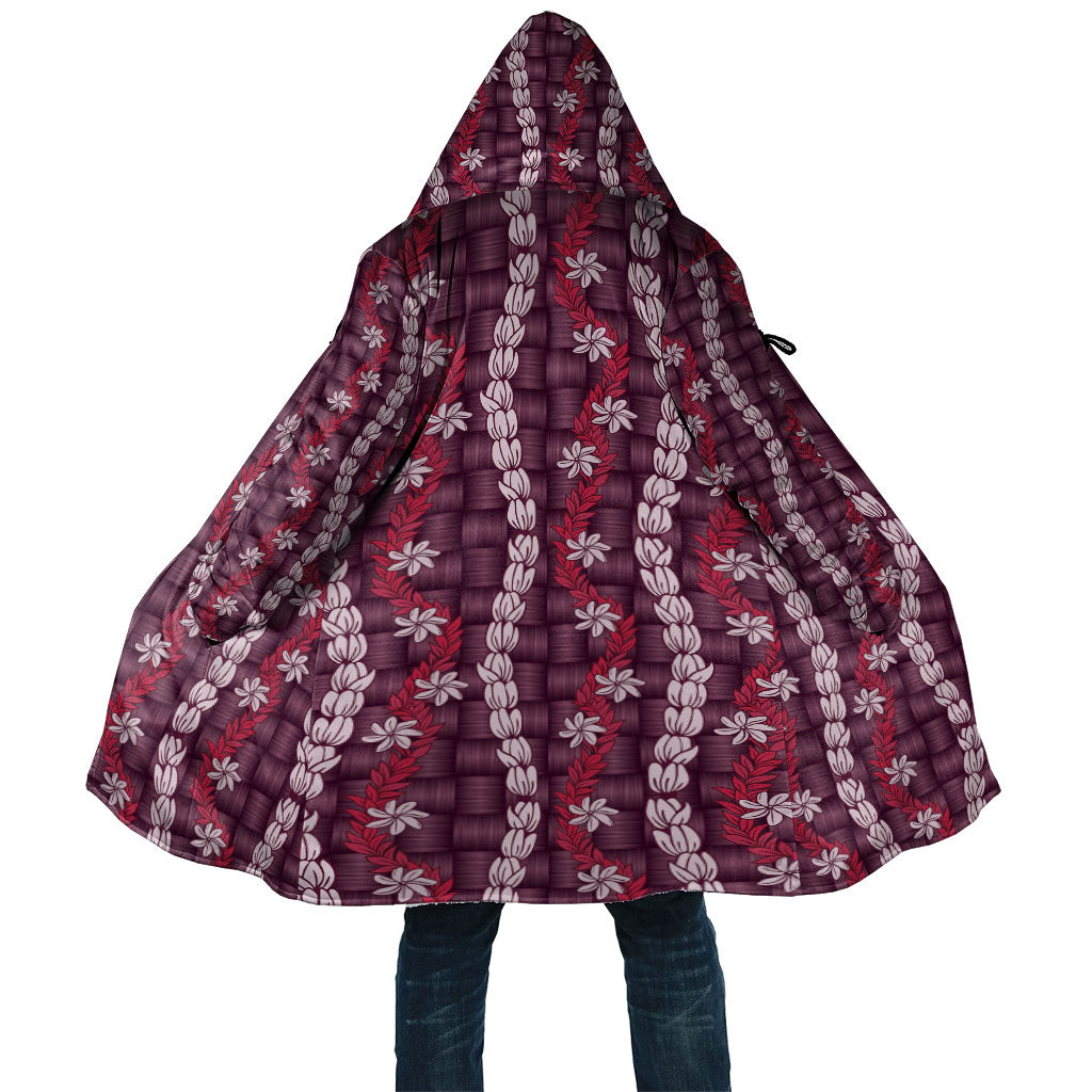 Pikake Maile Tiare Lei Cloak Akala Lauhala Pattern LT01 Unisex Pink - Polynesian Pride
