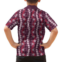 Pikake Maile Tiare Lei Family Matching Short Sleeve Bodycon Dress and Hawaiian Shirt Akala Lauhala Pattern