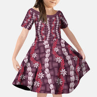 Pikake Maile Tiare Lei Family Matching Summer Maxi Dress and Hawaiian Shirt Akala Lauhala Pattern