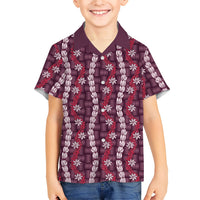 Pikake Maile Tiare Lei Family Matching Summer Maxi Dress and Hawaiian Shirt Akala Lauhala Pattern