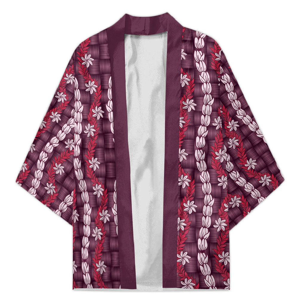 Pikake Maile Tiare Lei Kimono Akala Lauhala Pattern LT01 Unisex Pink - Polynesian Pride