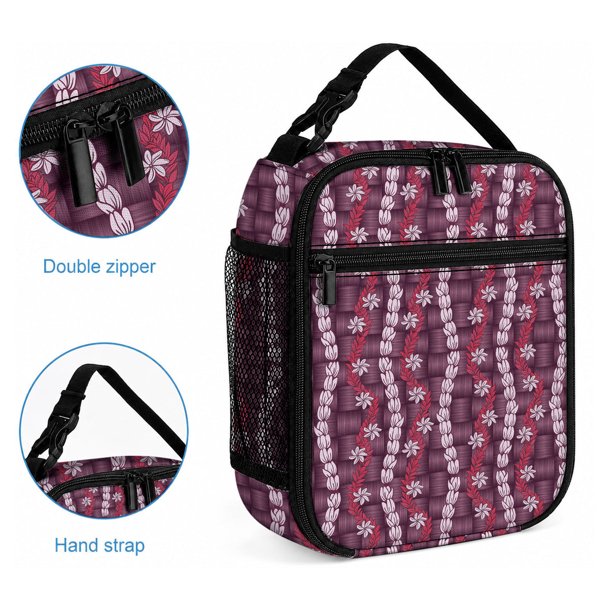 Pikake Maile Tiare Lei Lunch Bag Akala Lauhala Pattern LT01 - Polynesian Pride