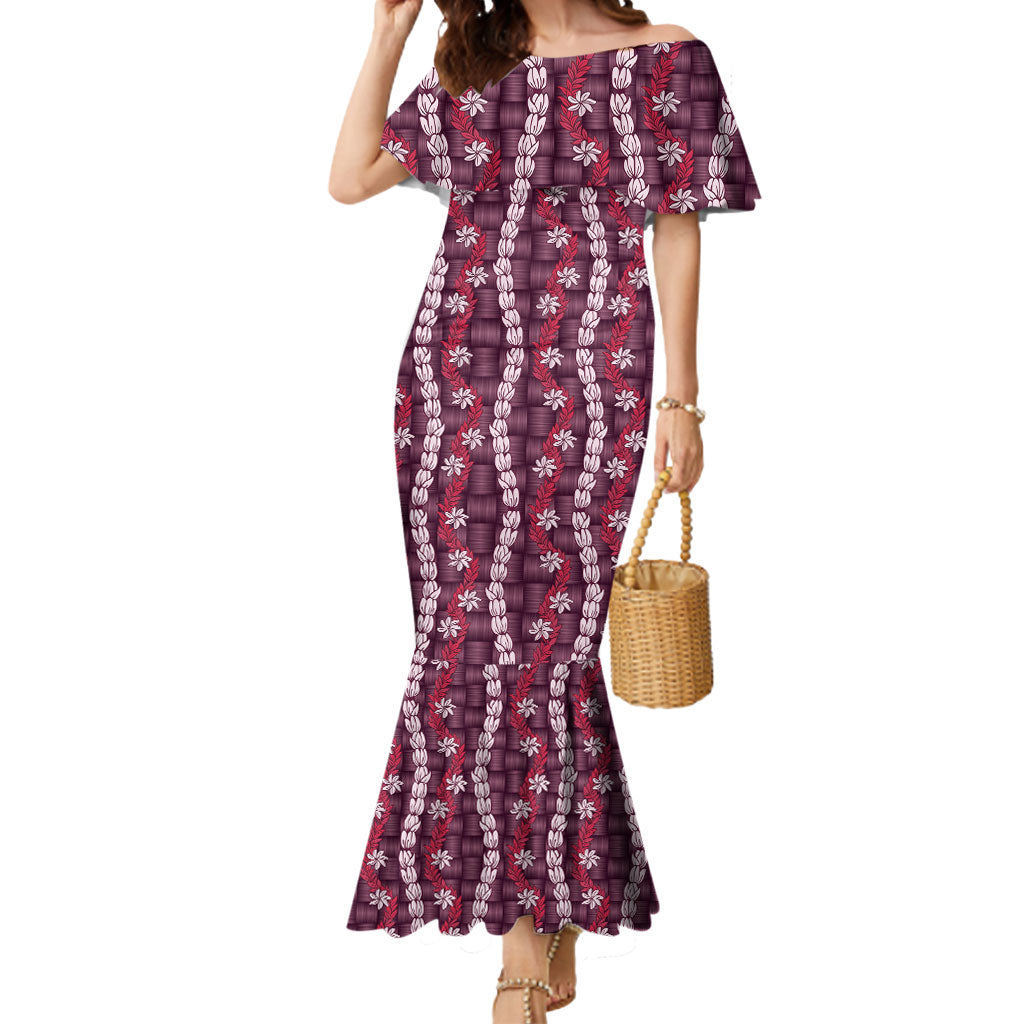 Pikake Maile Tiare Lei Mermaid Dress Akala Lauhala Pattern