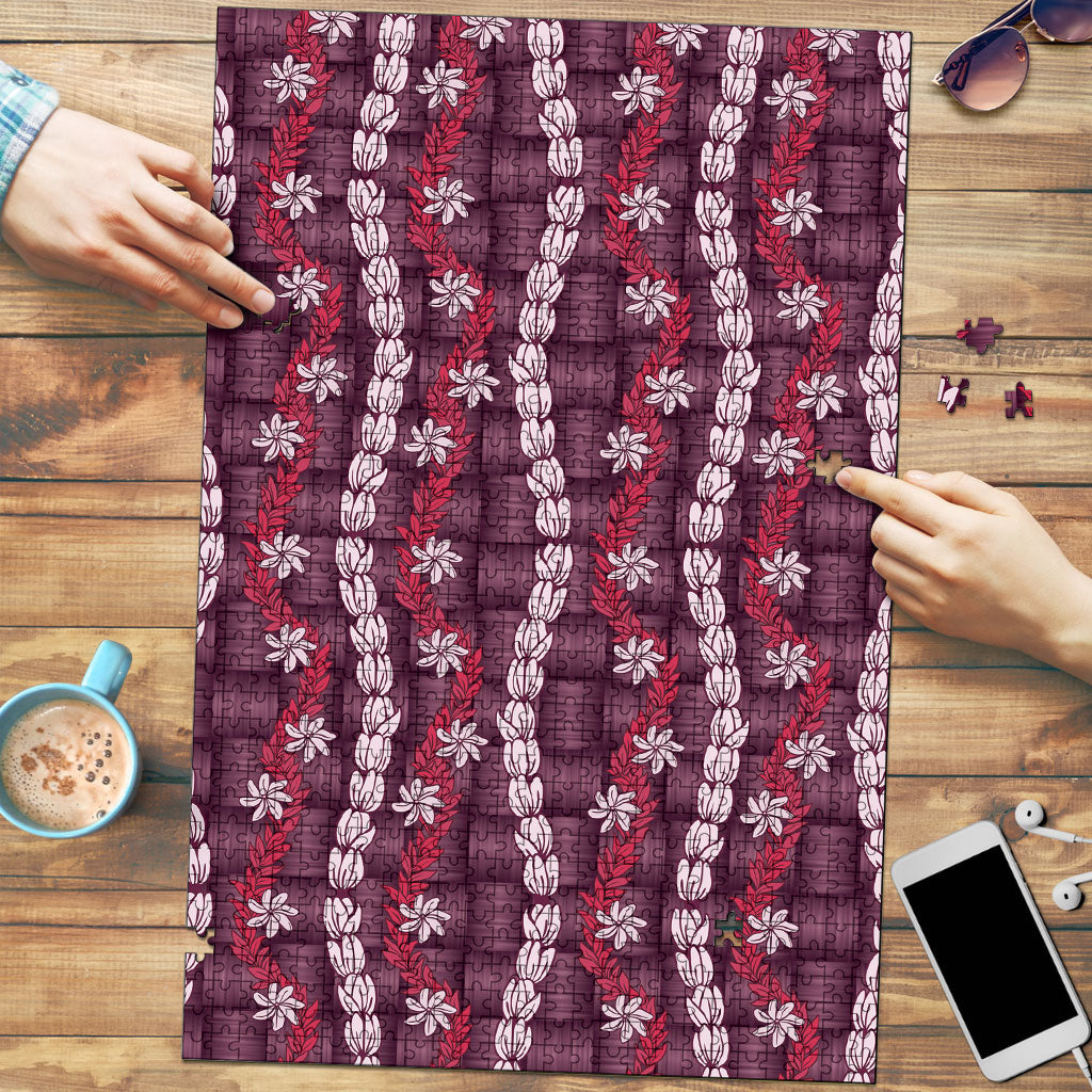 Pikake Maile Tiare Lei Puzzle Akala Lauhala Pattern LT01 Pink - Polynesian Pride