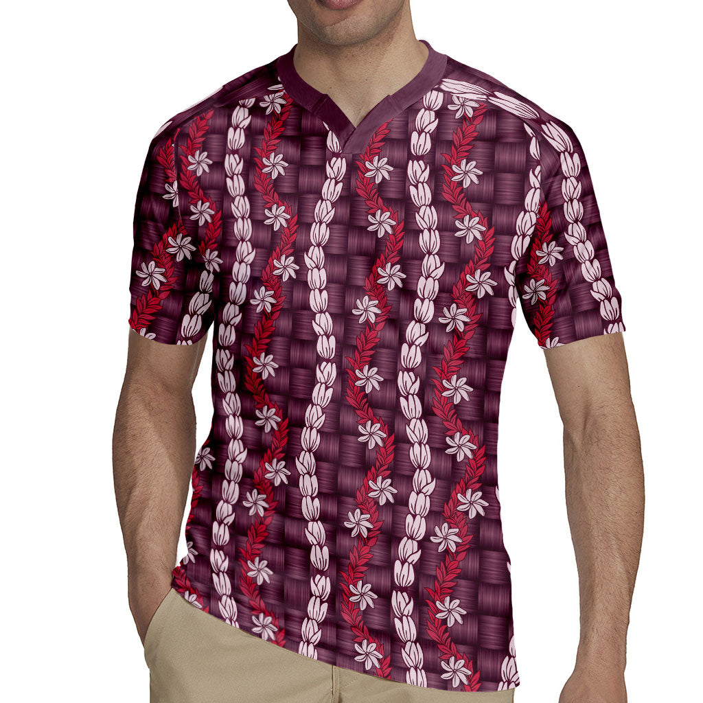 Pikake Maile Tiare Lei Rugby Jersey Akala Lauhala Pattern