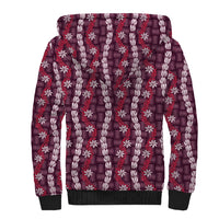 Pikake Maile Tiare Lei Sherpa Hoodie Akala Lauhala Pattern LT01 - Polynesian Pride